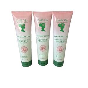 Camille Rose LOT of 3 Rosemary Oil Strengthening Hair & Scalp Cleanser 8.5 fl oz